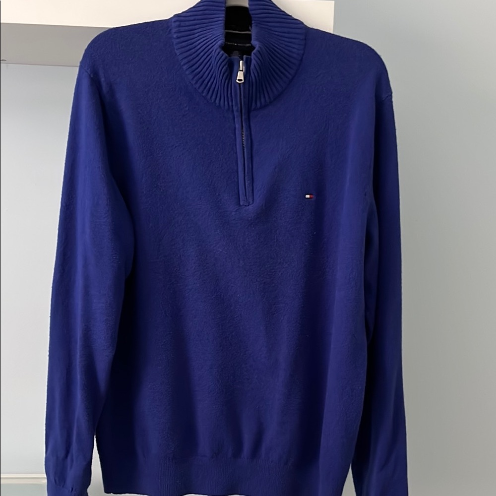 Tommy Hilfiger Blue Zip Up Sweater